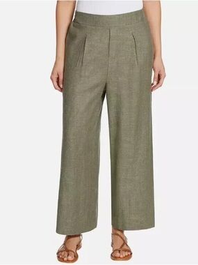 Ella Moss Sage Green Wide Leg Linen Pants